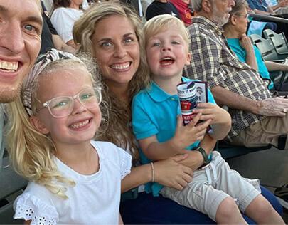 Kenzie and her family attending a Kansas City Current match